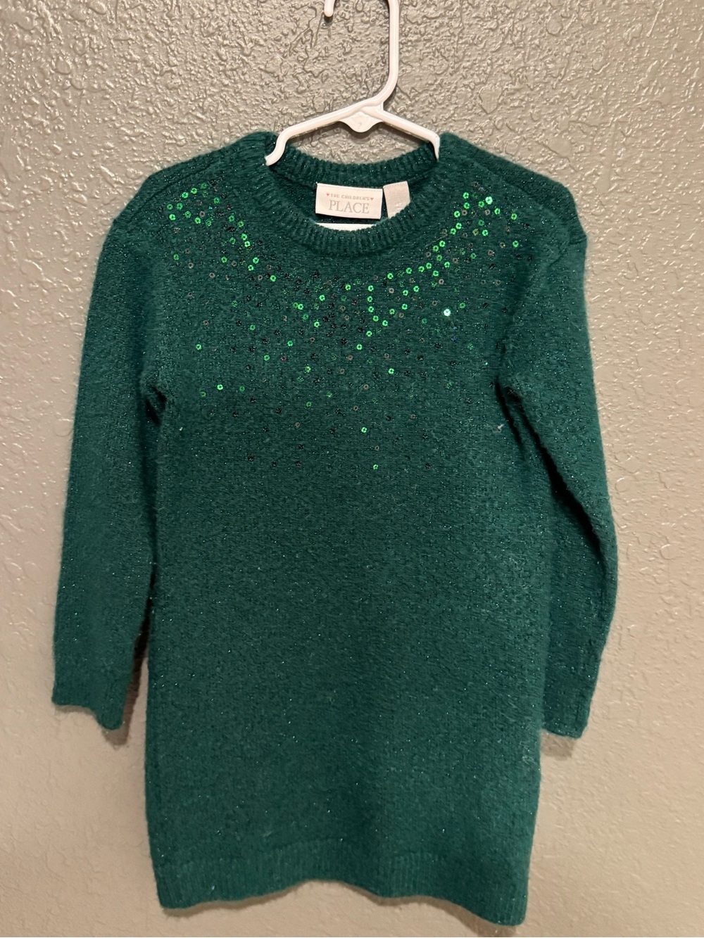 The Children's Place Green Sequin Crewneck Sweater - Picture 1 of 2